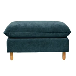 Repose-pieds tissu chenillé Portimo - Bleu