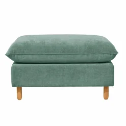 Repose-pieds tissu chenillé Portimo - Vert de gris