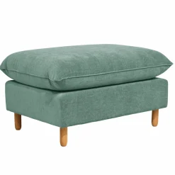 Repose-pieds tissu chenillé Portimo - Vert de gris