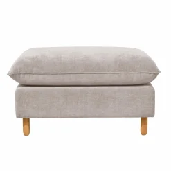 Repose-pieds tissu chenillé Portimo - Gris Clair