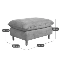 Repose-pieds tissu Portimo - Gris Clair