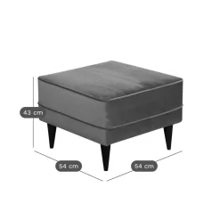 Repose-pieds velours Oscar - Ecru