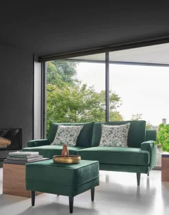 Repose-pieds velours Oscar - Vert Emeraude