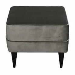 Repose-pieds velours Oscar - Gris Clair