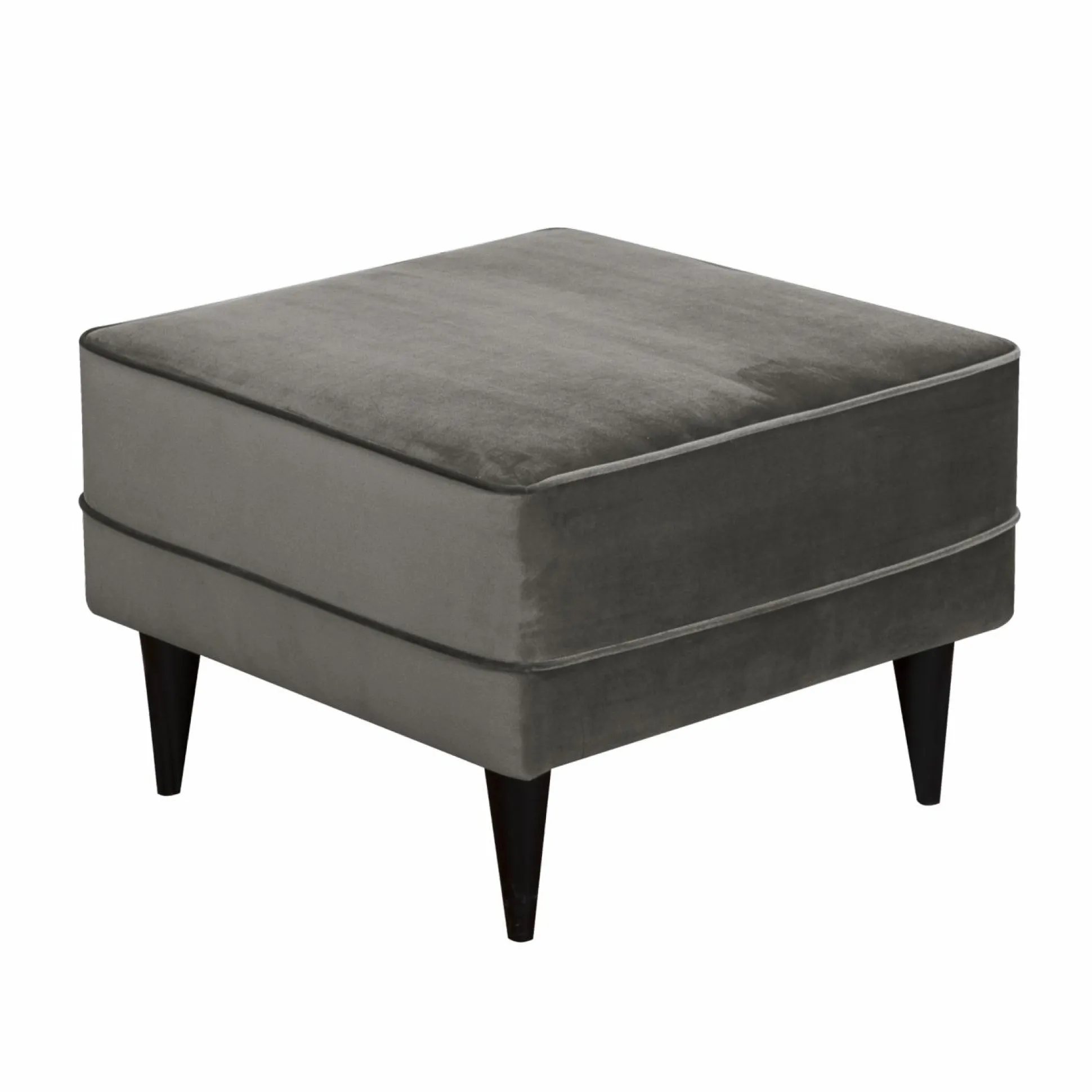 Repose-pieds velours Oscar - Gris Clair