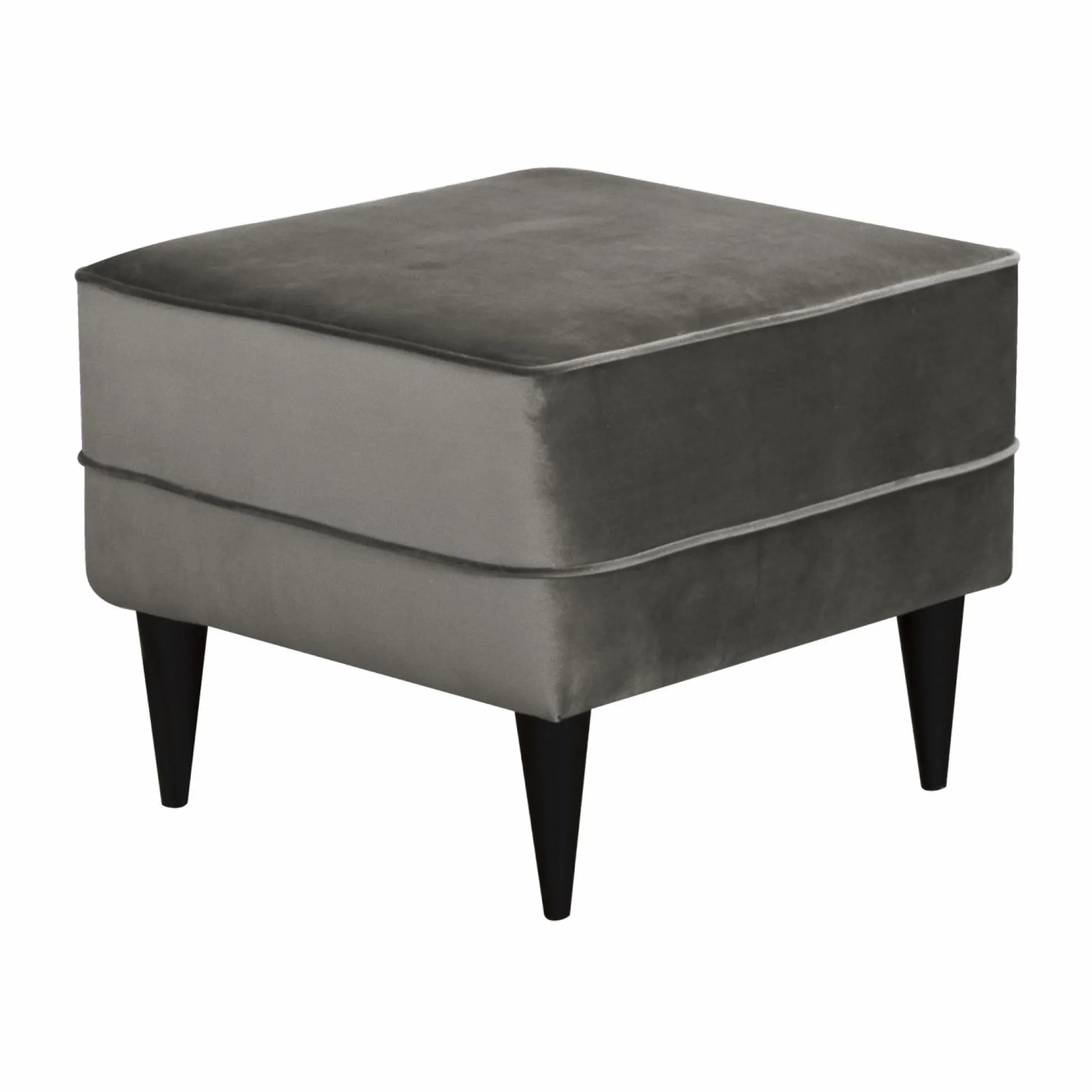 Repose-pieds velours Oscar - Gris Clair