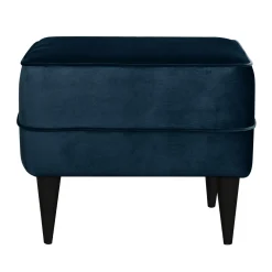 Repose-pieds velours Oscar - Bleu