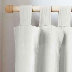 Rideau à pattes gaze de coton Cybelle - Blanc