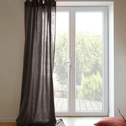 Rideau à pattes gaze de coton Cybelle - Taupe