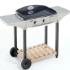 ROLLER GRILL Desserte inox et bois pour plancha 600