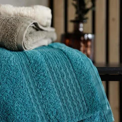 Serviette de bain coton bio Lena - Baltique - 30 x 50 cm