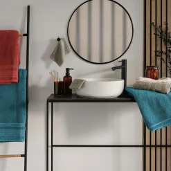 Serviette de bain coton bio Lena - Baltique - 30 x 50 cm