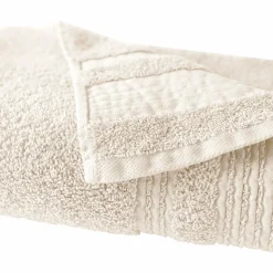 Serviette de bain coton bio Lena - Blanc Cassé - 100 x 150 cm