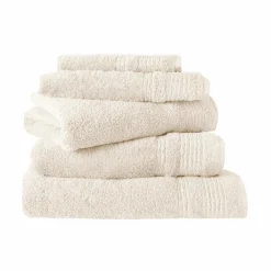 Serviette de bain coton bio Lena - Blanc Cassé - 100 x 150 cm