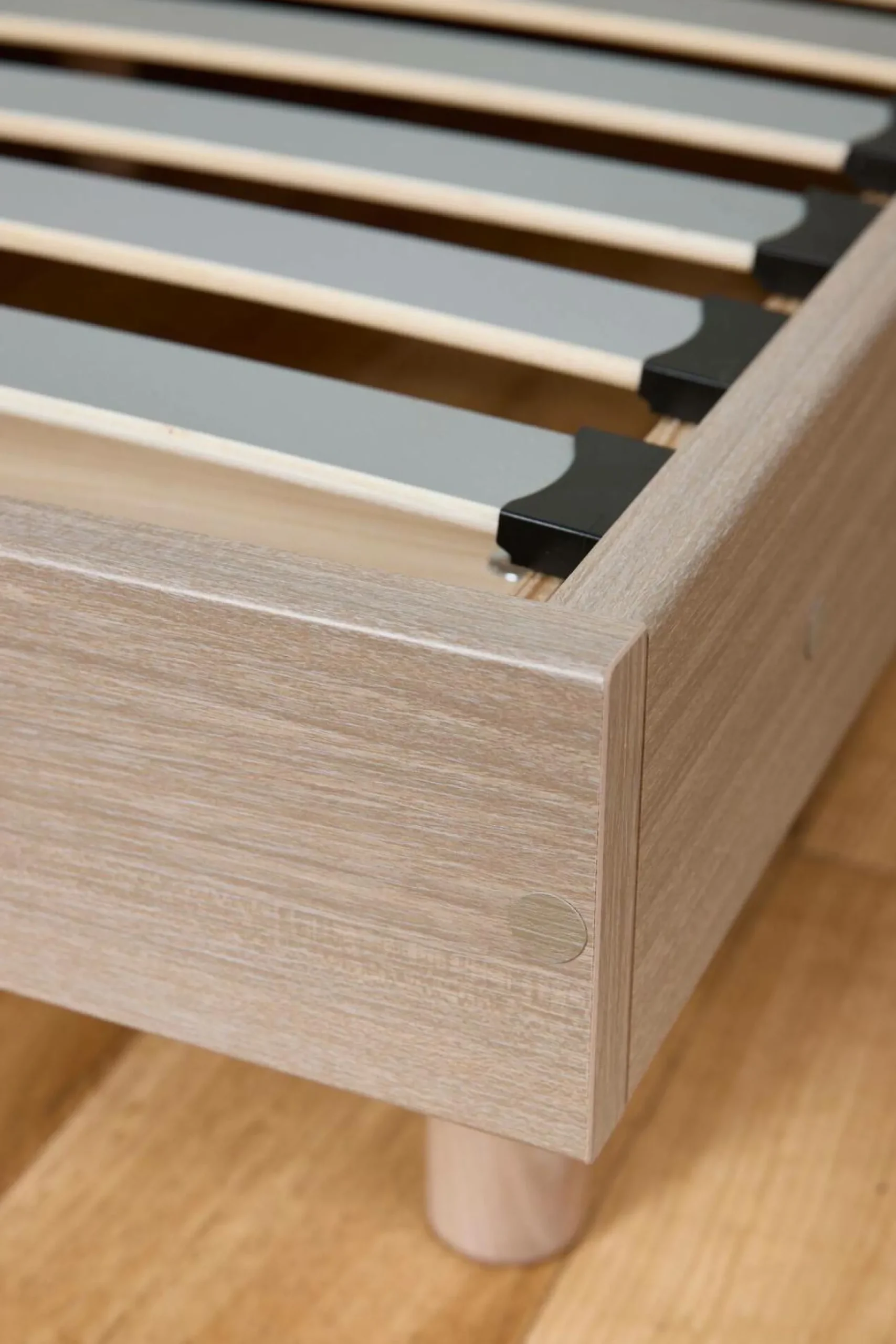 Sommier kit décor bois Elian - Chêne Clair - 140 x 190 cm