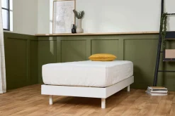 Sommier kit décor bois Elian - Blanc - 90 x 190 cm