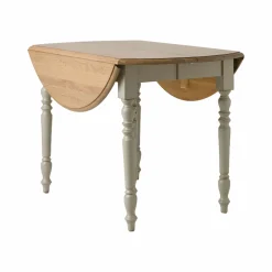 Table à manger à volets extensible bois massif 4 à 8 personnes Embellie - Grège