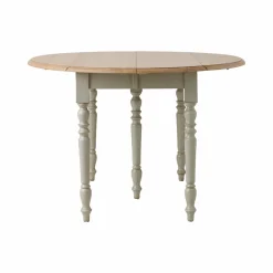 Table à manger à volets extensible bois massif 4 à 8 personnes Embellie - Grège