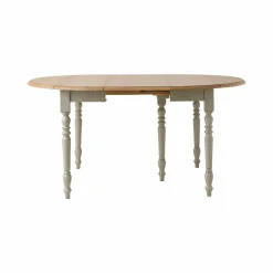 Table à manger à volets extensible bois massif 4 à 8 personnes Embellie - Grège