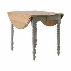 Table à manger à volets extensible bois massif 4 à 8 personnes Embellie - Gris