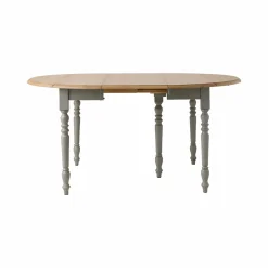 Table à manger à volets extensible bois massif 4 à 8 personnes Embellie - Gris