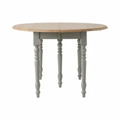 Table à manger à volets extensible bois massif 4 à 8 personnes Embellie - Gris