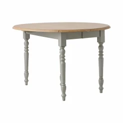 Table à manger à volets extensible bois massif 4 à 8 personnes Embellie - Gris