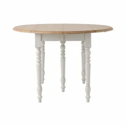 Table à manger à volets extensible bois massif 4 à 8 personnes Embellie - Blanc