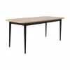 Table à manger extensible décor bois pieds métal 6 à 8 personnes Mila