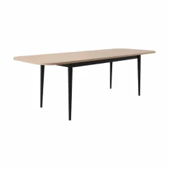 Table à manger extensible décor bois pieds métal 6 à 8 personnes Mila