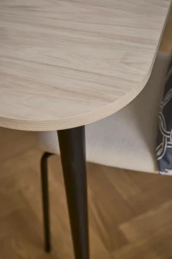 Table à manger extensible décor bois pieds métal 6 à 8 personnes Mila