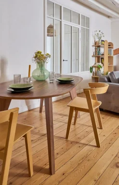 Table à manger ovale bois 6 personnes Lago - Noyer