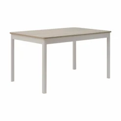 Table à manger rectangulaire décor bois et blanc 4 personnes Adeline