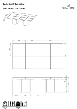 Table à manger rectangulaire Dusk - Noyer/Noir
