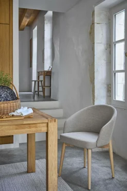 Table à manger rectangulaire chêne massif 6 personnes avec rallonges en option Luminescence