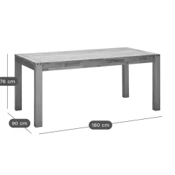Table à manger rectangulaire chêne massif 6 personnes avec rallonges en option Luminescence