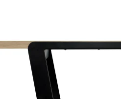 Table à manger rectangulaire bois pieds métal noir 6 personnes Drift - Chêne/Noir