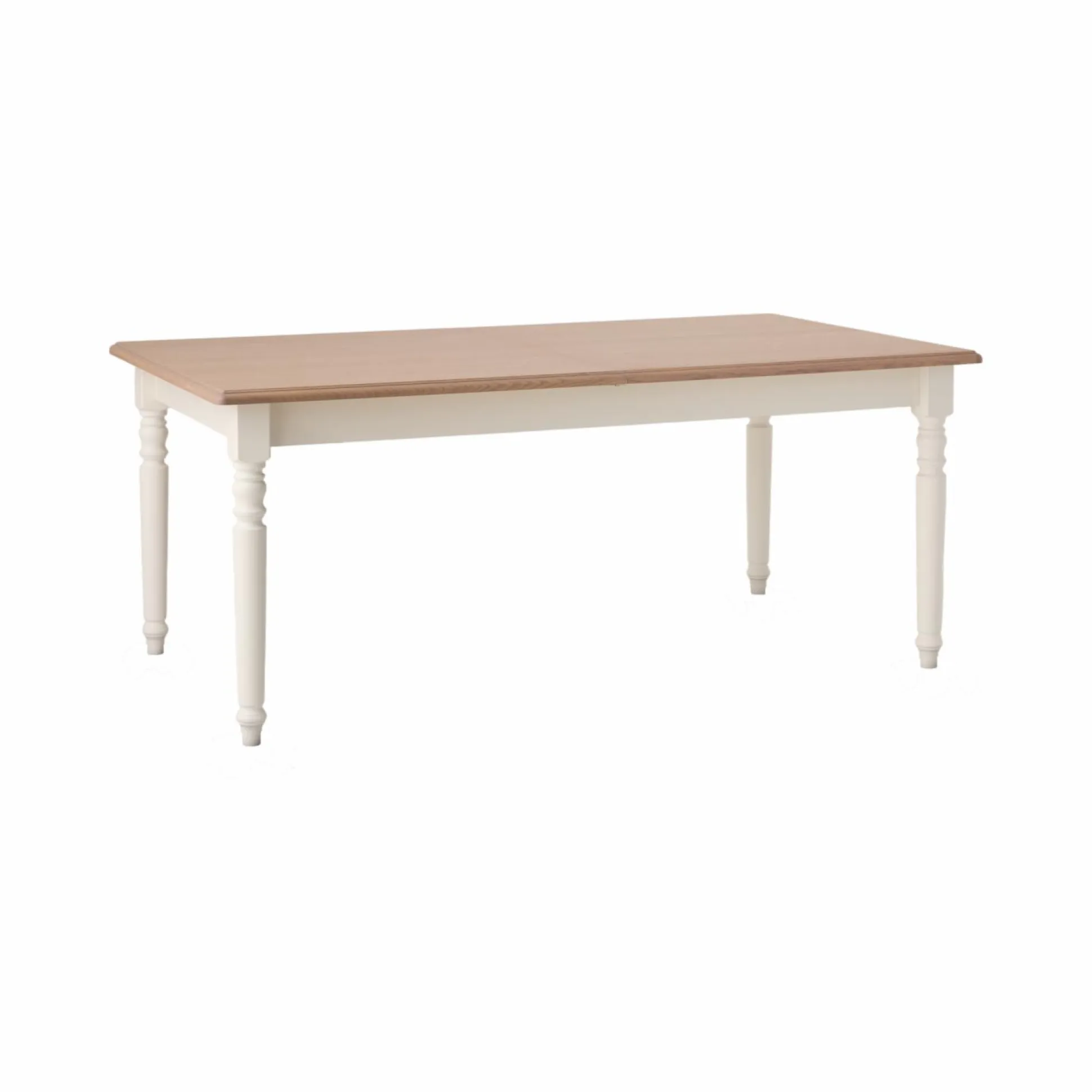 Table à manger rectangulaire extensible bois et blanc 6 à 10 personnes Apolline