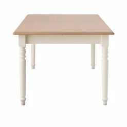 Table à manger rectangulaire extensible bois et blanc 6 à 10 personnes Apolline