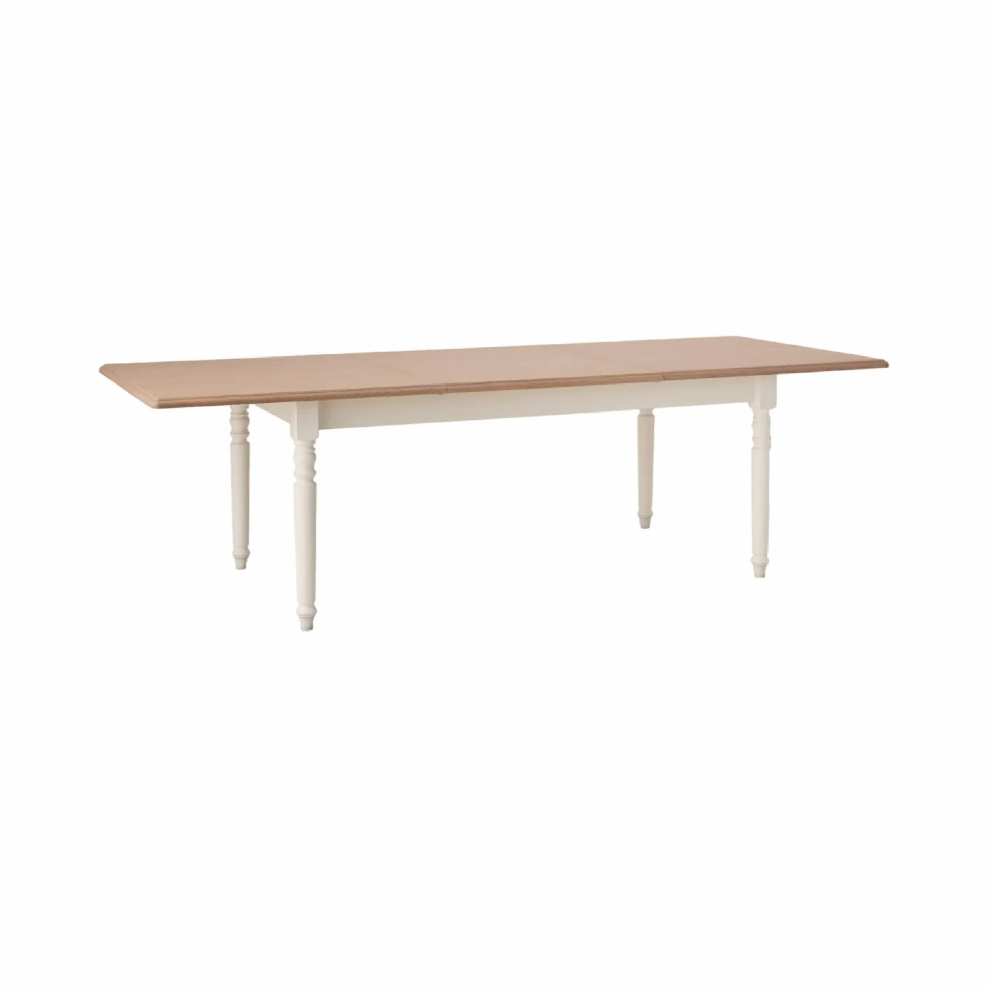 Table à manger rectangulaire extensible bois et blanc 6 à 10 personnes Apolline