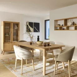 Table à manger rectangulaire bois avec rallonges en option Adèle - 200 x 98 cm