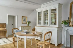 Table à manger ronde extensible bois massif 4 à 8 personnes Embellie - Blanc