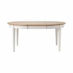 Table à manger ronde extensible bois massif 4 à 8 personnes Embellie - Blanc
