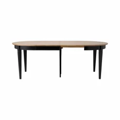 Table à manger ronde extensible bois massif 4 à 8 personnes Embellie - Noir