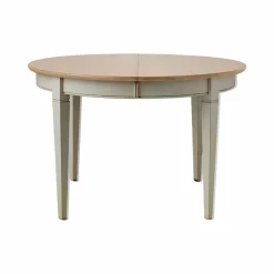 Table à manger ronde extensible bois massif 4 à 8 personnes Embellie - Grège