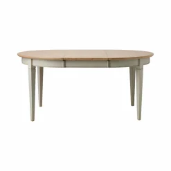 Table à manger ronde extensible bois massif 4 à 8 personnes Embellie - Grège