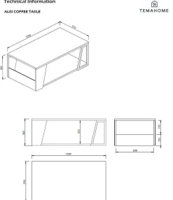 Table basse Albi - Noir/Chêne