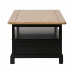 Table basse bois massif 2 tiroirs Embellie - Noir
