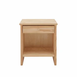 Table de chevet 1 tiroir bois massif Iris - Naturel - Poignées Bois