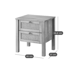 Table de chevet 2 tiroirs chêne massif Capucine